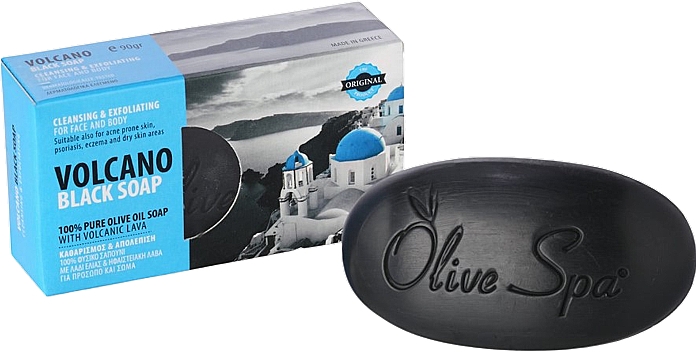 Olivenseife mit Lavaasche - Santo Volcano Spa Black Soap — Bild N1