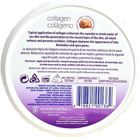 Regenerierende, weichmachende und feuchtigkeitsspendende Körpercreme mit Kollagen - Instituto Espanol Avena Collagen Cream — Foto N2