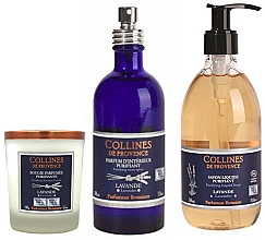 Düfte, Parfümerie und Kosmetik Duftset - Collines De Provence Natural Lavender (Flüssigseife 300ml + Duftkerze 180g + Raumerfrischer 100ml)