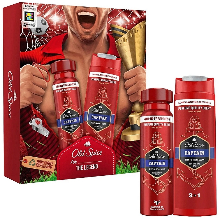 Set - Old Spice The Legend Captain (wash/250ml + deo/spray/150ml) — Bild N1