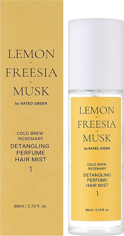 Parfümierter Haarnebel Zitrone-Freesie-Moschus - Rated Green Cold Brew Rosemary Detangling Perfume Hair Mist 1  — Bild N2