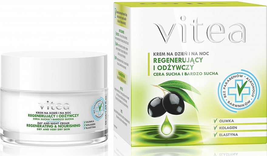 Regenerierende und pflegende Gesichtscreme für trockene und sehr trockene Haut - Vitea Regenerating and Nourishing Face Cream