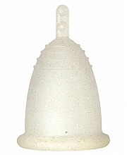 Düfte, Parfümerie und Kosmetik Menstruationstasse Größe XL weiß mit goldenem Glitzer - MeLuna Sport Menstrual Cup Stem