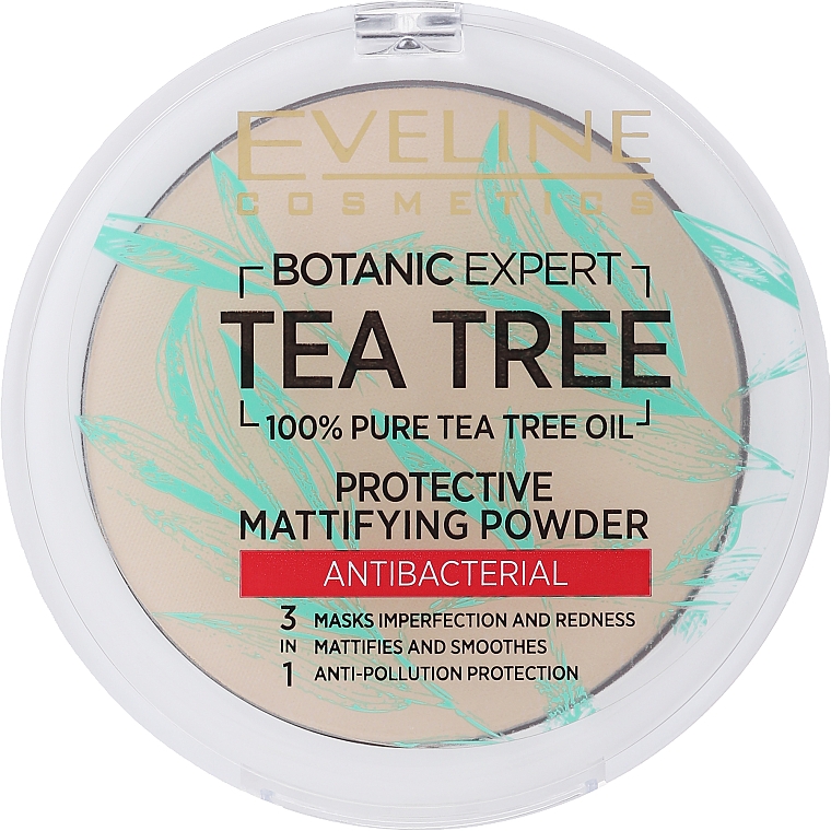 Mattierender antibakterieller Gesichtspuder mit Teebaumöl - Evelive Cosmetics Botanic Expert Tea Tree Protective Mattifying Antibacterial Powder