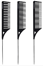 Kämme zum Haarefärben schwarz 3 St. - Framar Dreamweaver Highlight Comb Set Black — Bild N2