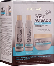 Düfte, Parfümerie und Kosmetik Haarpflegeset - Kativa Straightening Post Treatment Keratin (Shampoo 250ml + Conditioner 250ml + Haarbehandlung 250ml)