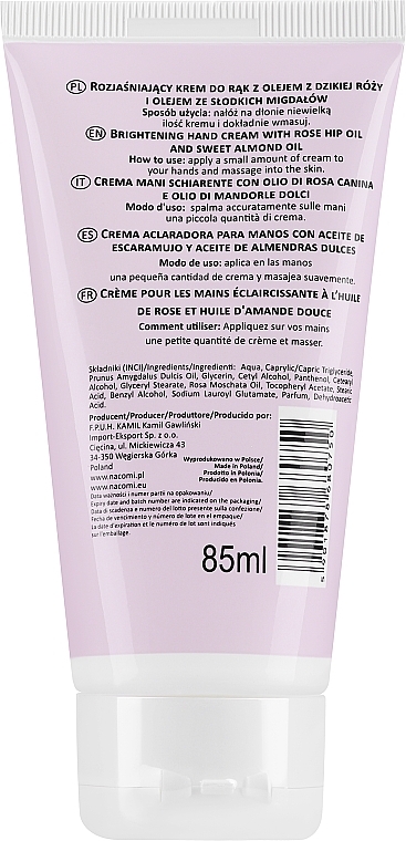 Handcreme - Nacomi Hand Cream With Cold-Pressed Rose Hip Oil — Bild N2