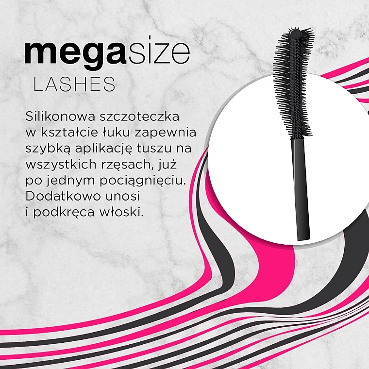 Mascara für lange und voluminöse Wimpern - Eveline Cosmetics Mega Size Lashes Ultra Long Volume Mascara — Bild N3