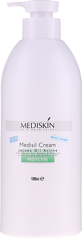 Schützende Körpercreme mit Jojobaöl, Aloe Vera und Vitaminen E, B5 - Mediskin Medisil Jojoba Oil Active Cream (mit Spender) — Bild N3
