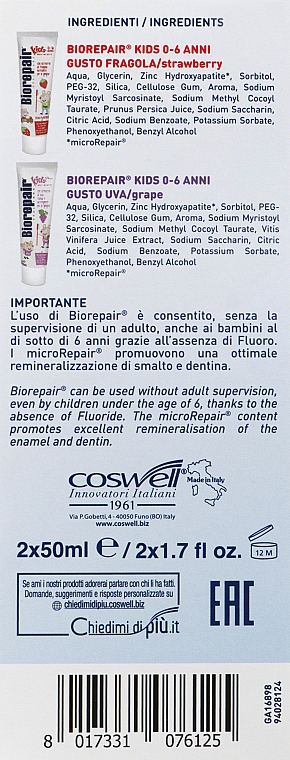 Zahnpflegeset für Kinder - Biorepair (Fluoridfreie Kinderzahnpasta 0-6 Jahre 2x50ml + Zahnpastaspender 1St.) — Bild N3