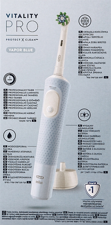 Elektrische Zahnbürste blau - Oral-B Vitality Pro Protect X Clean Blue — Bild N2