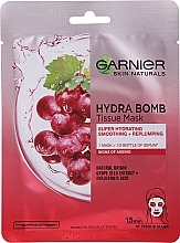 Beruhigende Gesichtsmaske mit Traubenkernöl und Hyaluronsäure - Garnier Skin Naturals Hydra Bomb — Foto N1