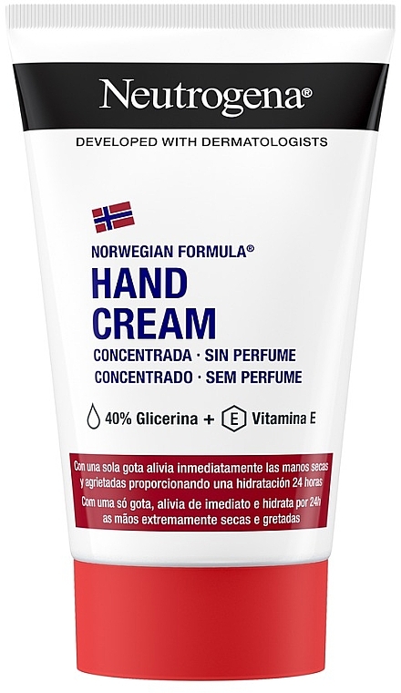 Unparfümierte Handcreme für angegriffene und trockene Haut - Neutrogena Norwegian Formula Concentrated Hand Cream Unscented