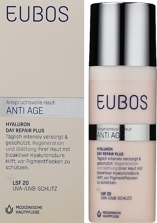 Schützende Anti-Falten Tagescreme SPF 20 - Eubos Med Anti Age Hyaluron Day Repair Plus SPF20 — Bild N2