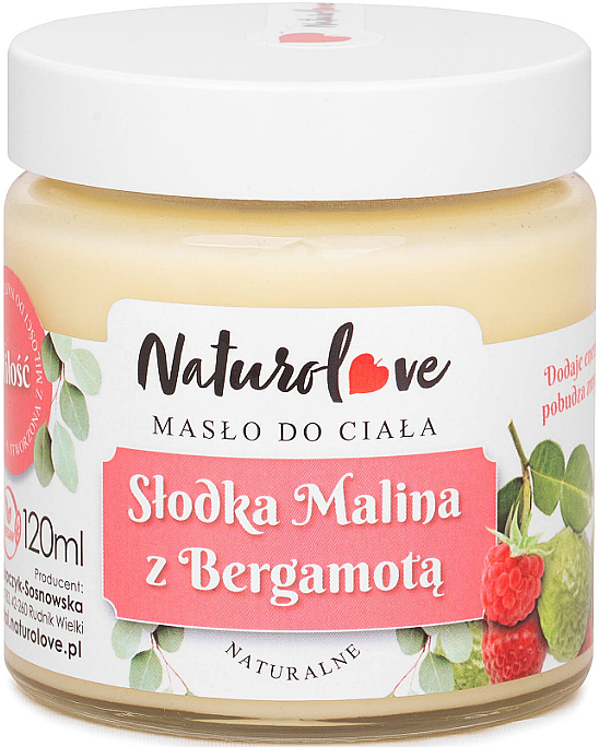 Natürliche Körperbutter Süße Himbeere mit Bergamotte - Naturolove Body Butter — Bild N1