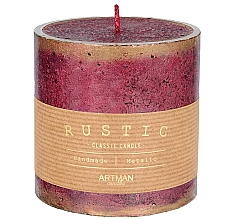 Düfte, Parfümerie und Kosmetik Dekorative Kerze 9x9 cm Burgund - Artman Rustic Patinated