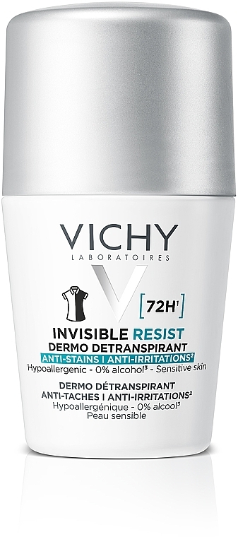 Deo-Roll-on mit 72 Stunden Wirkung gegen Flecken auf der Kleidung - Vichy Deo Invisible Resist 72H — Bild N1