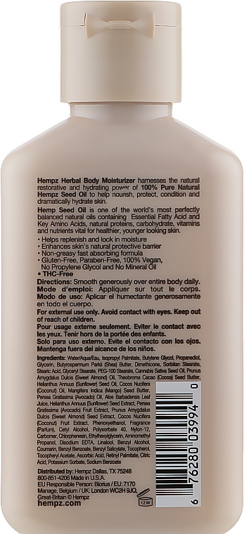 Körpermilch Koa und Süßmandel - Hempz Koa & Sweet Almond Smoothing Herbal Body Moisturizer — Bild N2
