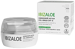 Düfte, Parfümerie und Kosmetik Feuchtigkeitsspendende Gesichtscreme für fettige Haut mit Aloe Vera und Hyaluronsäure - Ibizaloe Moisturizing Cream SPF15 For Oily Skin