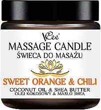 Massagekerze Sweet Orange & Chili - VCee Massage Candle Sweet Orange & Chili Coconut Oil & Shea Butter — Bild N1