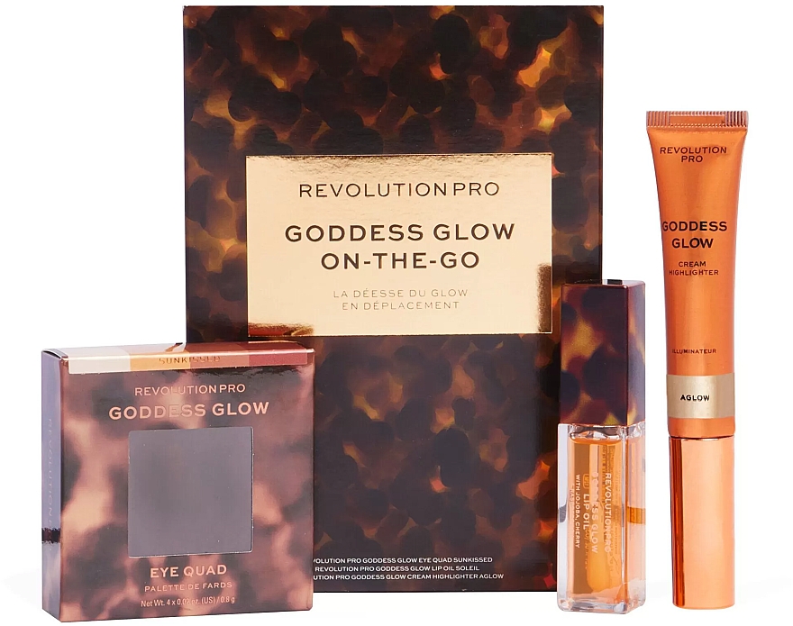 Make-up Set - Revolution Pro Goddess Glow On-The-Go (Lidschatten 0.8gx4 + Highlighter 15ml + Lippenöl 8ml) — Bild N1