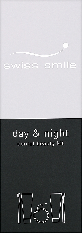 Zahnpflegeset Tag und Nacht - Swiss Smile Day & Night Dental Beauty Kit (Zahnpasta 75ml + Zahnbürste 1 St. + Zahnpasta 75ml + Zahnbürste 1 St. + Zahnband 1 St.) — Bild N2