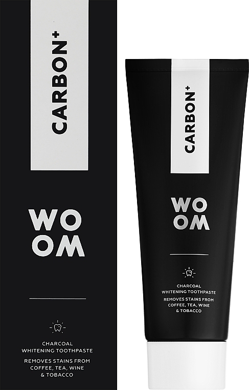Aufhellende Zahnpasta mit Aktivkohle - Woom Carbon+ Black Whitening Toothpaste — Bild N2