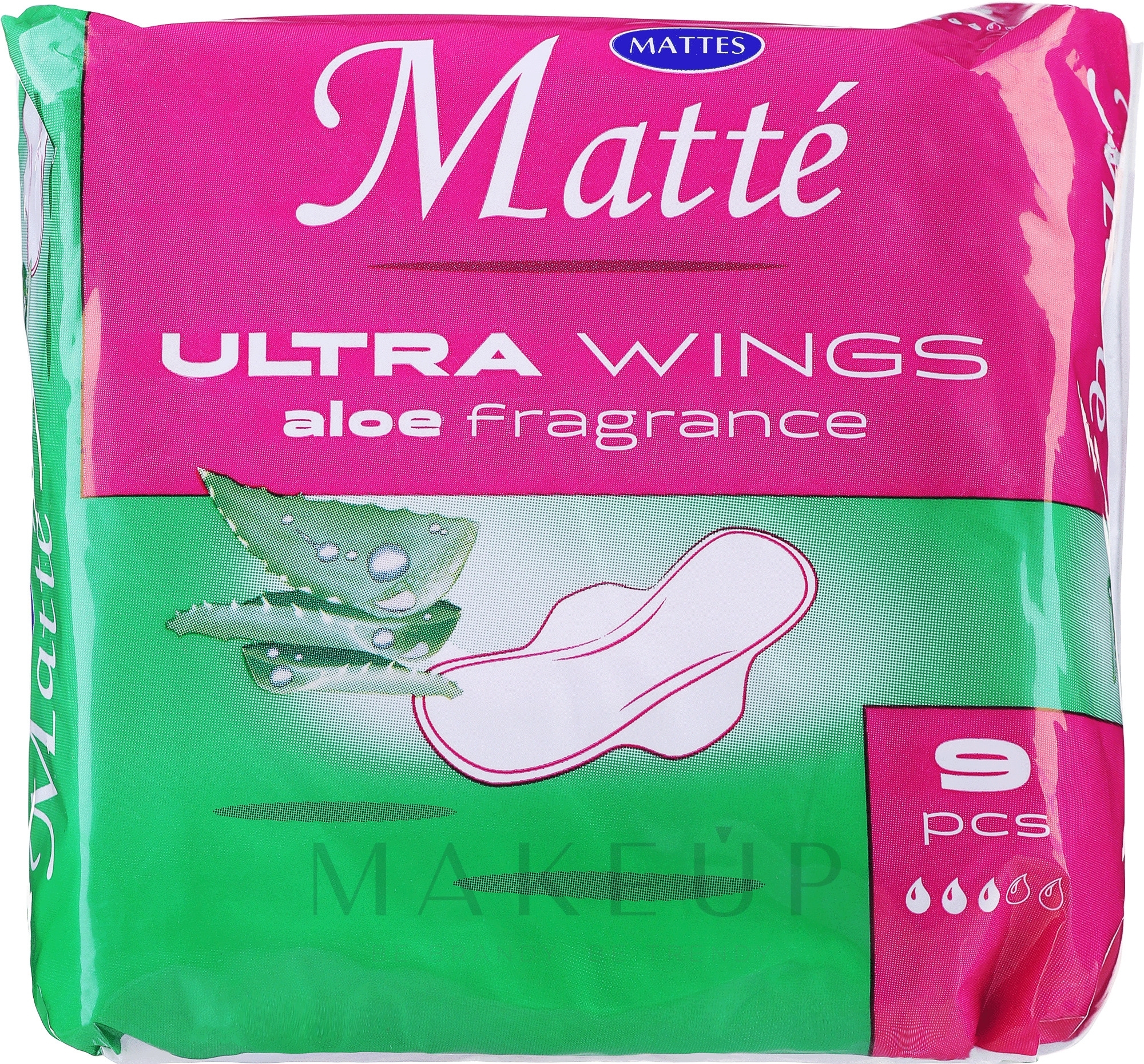 Damenbinden mit Flügeln 9 St. - Mattes Ultra Wings Aloe — Bild 9 St.