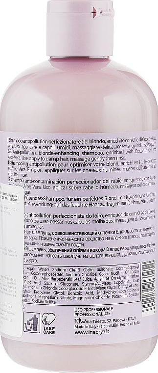 Schützendes Shampoo für ein perfektes Blond mit Kokosöl und Aloe Vera - Inebrya Blondesse Blonde Miracle Shampoo — Bild N2