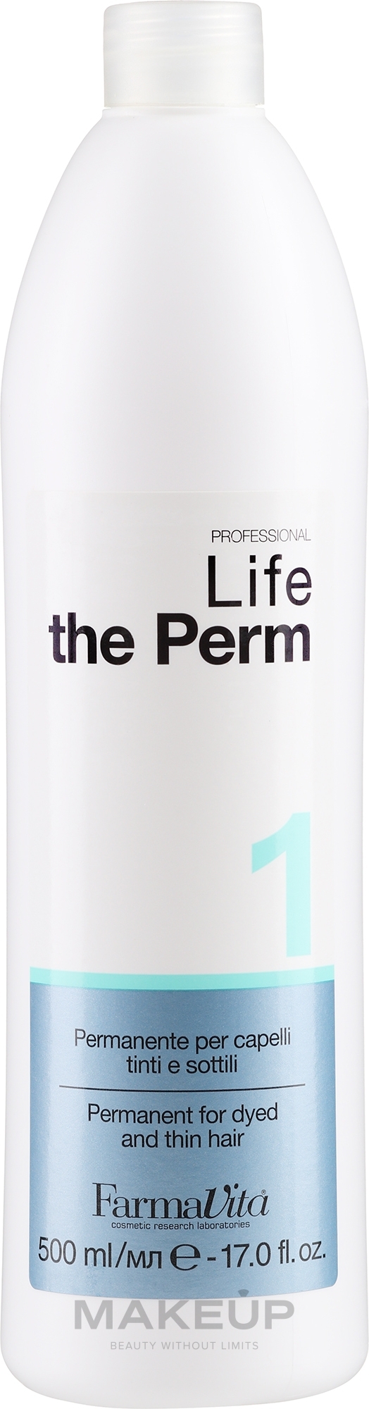 Dauerwelle-Lotion für gefärbtes und dünnes Haar - Farmavita Life The Perm 1 — Bild 500 ml