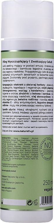 Körperpeeling mit grünem Tee, Pfeffer- und Zitronengrasöl und Kokosnuss- und Bambuspartikeln - Naturativ Slimming And Firming Peeling — Bild N2