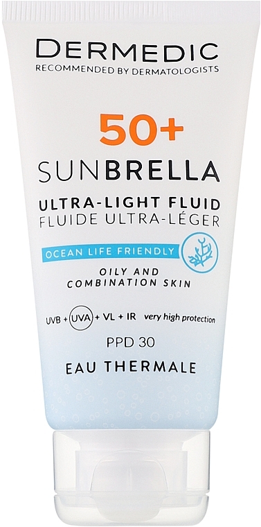 Ultraleichte Schutzcreme für fettige- und Mischhaut SPF 50+ - Dermedic 50+ Sunbrella Ultra-light Fluid — Bild N1