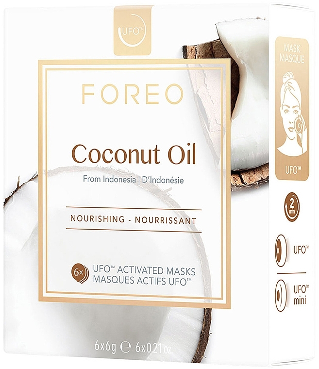 Pflegende Gesichtsmaske mit Kokosnussöl - Foreo UFO Activated Mask Nourishing Coconut Oil — Bild N1