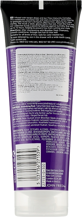 Conditioner zur Haarglättung - John Frieda Frizz Ease Brazilian Sleek Conditioner — Bild N2