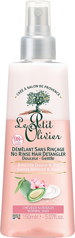 Conditioner-Spray für normales Haar mit süßer Mandel und Reiscreme ohne Ausspülen - Le Petit Olivier Sweet Almond & Rice Cream — Bild N1