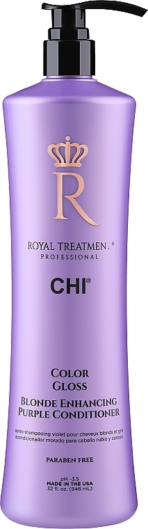 Conditioner zur Neutralisierung des Gelbstichs - Chi Royal Treatment Color Gloss Blonde Enhancing Purple Conditioner — Bild N1