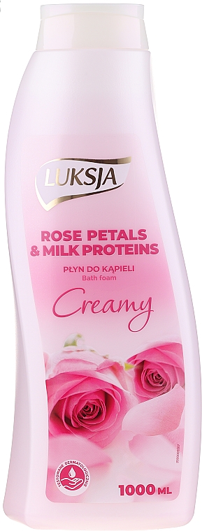 Cremiger Badeschaum Rosenblätter & Milchproteine - Luksja Creamy Rose Petals & Milk Proteins Bath Foam