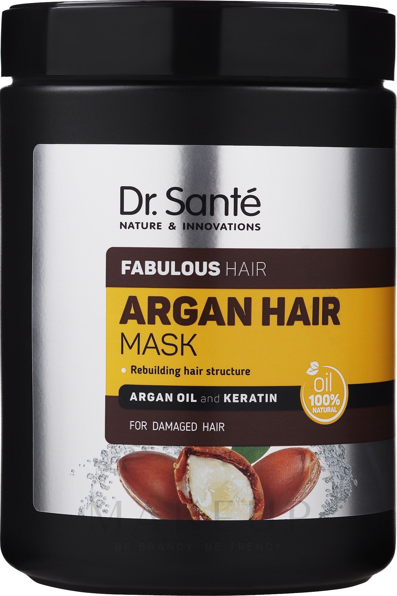 Haarmaske für geschädigtes Haar mit Arganöl und Keratin - Dr. Sante Argan Hair — Foto 1000 ml