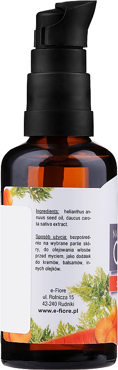Natürliches Selbsbräunungsöl mit Karottenextrakt - E-Fiore Carrot Macerate Natural Oil (mit Pumpenspender) — Bild N2