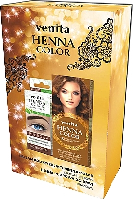Haarpflegeset - Venita Trendy Brows (Augenbrauenpuder 4g + Balsam 75ml) — Bild N1