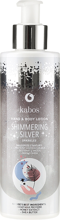 Feuchtigkeitsspendende Hand- und Körperlotion mit Silberpartikeln - Kabos Shimmering Silver Hand & Body Lotion  — Bild N1