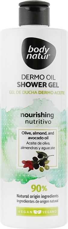 Pflegendes Duschgel mit Olive und Mandel - Body Natur Dermo Oil Nourishing Shower Gel — Bild N1