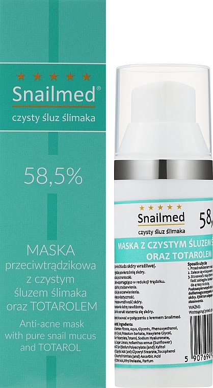 Gesichtsmaske mit Schneckenschleim und Glykolsäure für die Nacht - Snailmed Anti-Acne Mask For Night — Bild N2