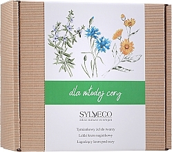 Düfte, Parfümerie und Kosmetik Gesichtspflegeset - Sylveco (Gesichtswaschgel für junge Haut mit Thymian 150ml + Feuchtigkeitsspendende und beruhigende Gesichtscreme mit Ringelblume 50ml + Augencreme für junge Haut 30ml)