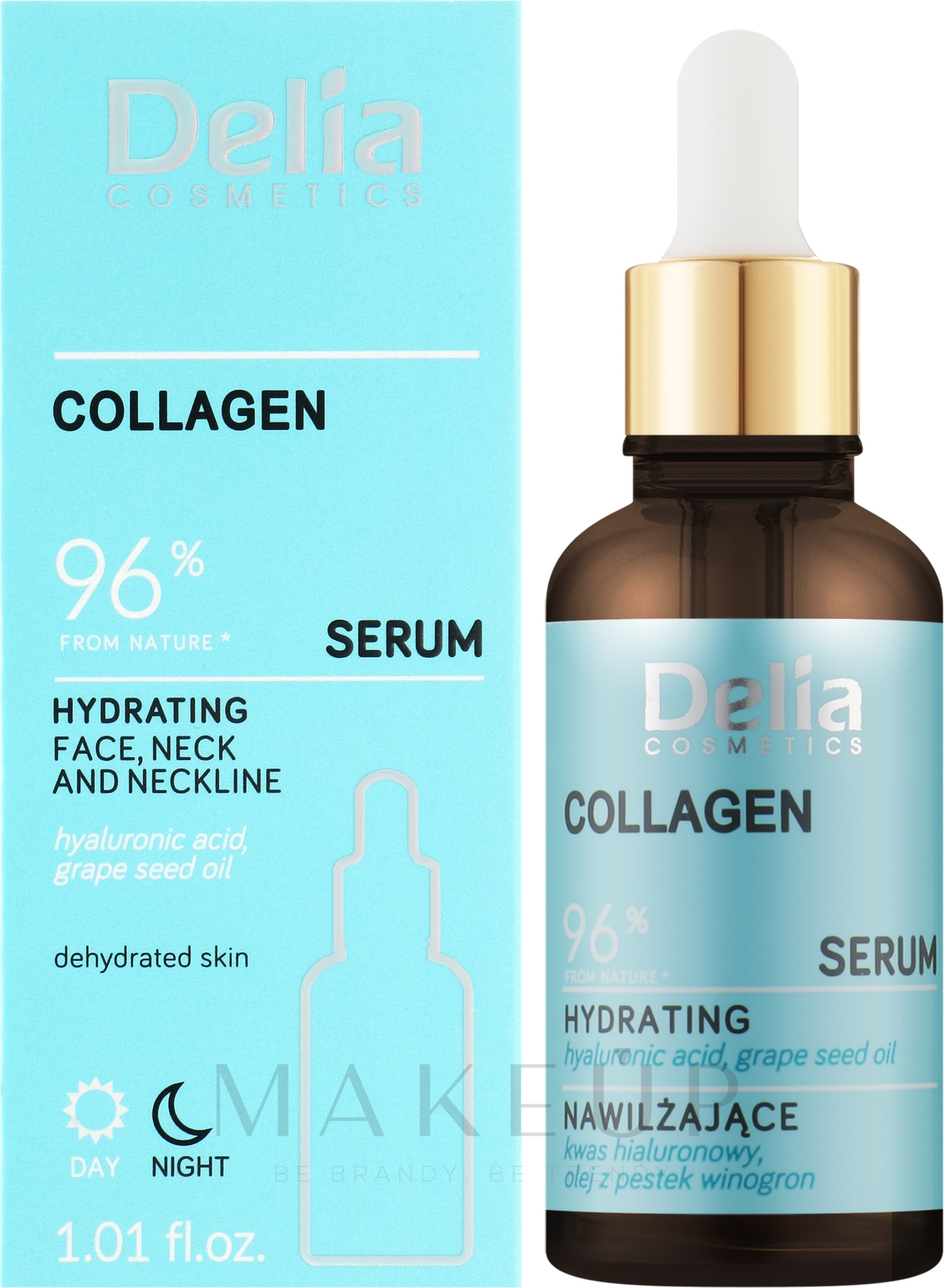 Feuchtigkeitsspendendes Serum für Gesicht, Hals und Dekolleté mit Kollagen - Delia Collagen Serum — Bild 30 ml