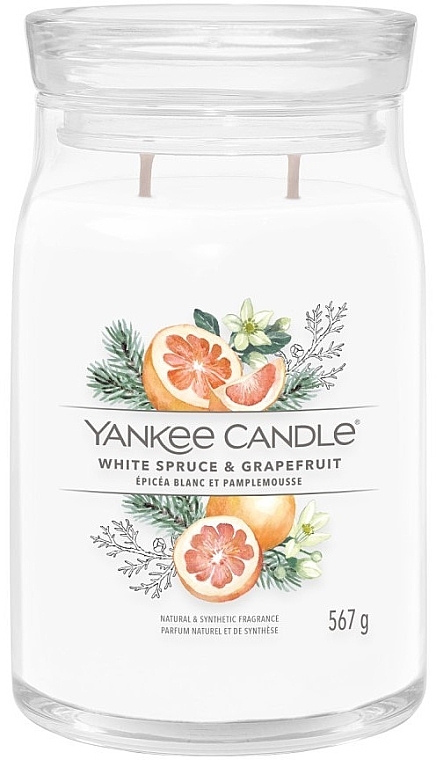 Duftkerze im Glas mit 2 Dochten Weiße Fichte und Grapefruit - Yankee Candle Singnature — Bild N1