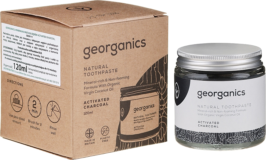 Natürliche und mineralstoffreiche Zahnpasta mit Aktivkohle - Georganics Activated Charcoal Natural Toothpaste — Bild N3