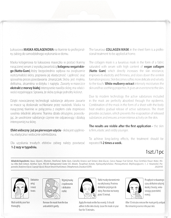 Gesichtsmaske mit Kollagen - L'biotica Home Spa Collagen Mask — Bild N2