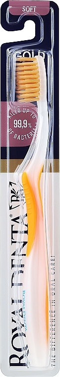 Zahnbürste weich mit Gold-Nanopartikeln orange - Royal Denta Gold Soft Toothbrush  — Bild N1