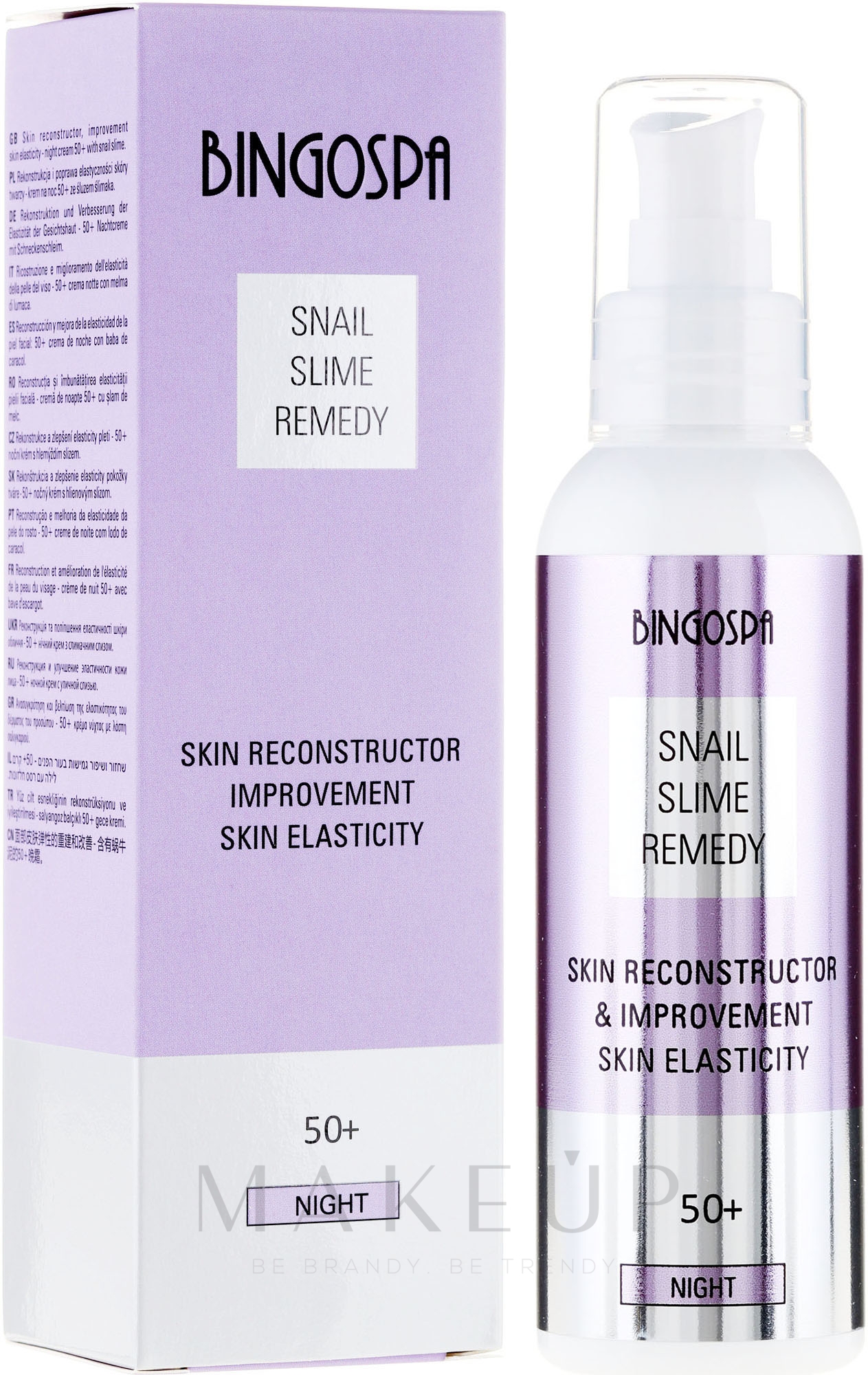 Nachtcreme mit Schneckenschleimextrakt 50+ - BingoSpa Snail Slime Remedy 50+ — Bild 135 g